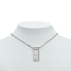 Gucci Sterling Silver Logo Plate Pendant Necklace Secondhand