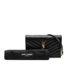 Saint Laurent Grain De Poudre Chevron Cassandre Envelope Chain Wallet Secondhand