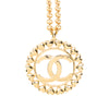 Chanel Gold Plated CC Medallion Heart Pendant Necklace Secondhand