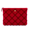 Chanel Medium CC Quilted Velvet O Case Clutch Secondhand
