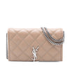 Secondhand Saint Laurent Quilted Diamond Lambskin Becky Wallet on Chain