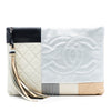 Chanel Large Quilted Lambskin Colorblock Patchwork O Case Clutch Secondhand