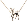 Chanel CC Gold Plated Rhinestone Deer Pendant Necklace Secondhand