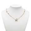 Chanel CC Gold Plated Rhinestone Deer Pendant Necklace Secondhand
