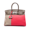Hermès Tricolor Clemence and Swift Birkin Cascade Retourne 35 Secondhand
