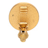 Chanel CC Gold Plated and Enamel Button Clip On Earrings Secondhand