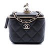 Chanel Mini Quilted Caviar Pearl On Top Vanity Case With Chain Secondhand