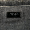 Prada Studded Denim Canapa Logo Tote Secondhand