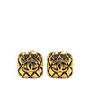 Secondhand Chanel Gold Plated CC Quilted Square Clip on Earrings