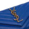 Saint Laurent Grain De Poudre Matelasse Chevron Monogram Flap Wallet Secondhand