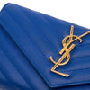 Saint Laurent Grain De Poudre Matelasse Chevron Monogram Flap Wallet Secondhand