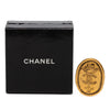Chanel CC Gold Plated Crown Oval Brooch Secondhand