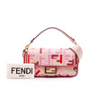 Fendi Zucca Embroidered Canvas Baguette Satchel Secondhand