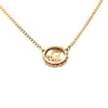 Dior Gold Plated Strass CD Logo Pendant Necklace Secondhand