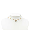 Dior Gold Plated Strass CD Logo Pendant Necklace Secondhand