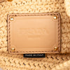 Prada Mini Raffia Crochet Logo Embroidered Bucket Bag Secondhand
