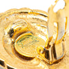 Chanel Gold Plated CC Round Clip On Earrings Secondhand