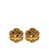 Secondhand Chanel Gold Plated CC Flower Clip On Earrings