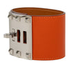Hermès Epsom and Palladium Plated Kelly Extreme Dog Bracelet Secondhand