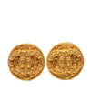 Chanel CC Gold Plated Round Clip On Earrings Secondhand