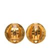 Chanel CC Gold Plated Round Clip On Earrings Secondhand