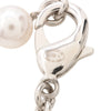 Chanel Silver Plated CC Rhinestones Heart Pendant Necklace Secondhand