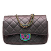 Chanel Small Iridescent Goatskin Rainbow Hardware Double Carry Waist Chain Flap Secondhand