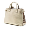 Burberry Medium Metallic Leather and House Check Banner Satchel Secondhand