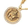 Chanel CC Gold Plated Centaur Medallion Pendant Necklace Secondhand