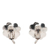 Chanel CC Brass Enamel and Strass Clover Clip On Earrings Secondhand