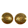 Chanel CC Gold Plated Round Clip On Earrings Secondhand