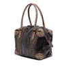 Fendi Zucca Trimmed Coated Canvas Mixed Media Boston Bag Secondhand