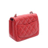 Chanel CHANEL Mini Matelasse Shoulder Bag leather Calfskin (cowhide) Red Used Women Secondhand