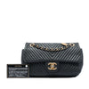 Chanel Small Chevron Wrinkled Calfskin Medallion Charm Surpique Flap Secondhand