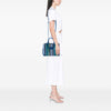 Balenciaga Mini Leather Striped Papier A6 Zip Around Satchel Secondhand