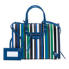 Balenciaga Mini Leather Striped Papier A6 Zip Around Satchel Secondhand