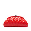 Chanel Quilted Patent Timeless Kiss Lock Clutch Secondhand