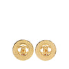 Chanel Gold Plated CC Round Clip On Earrings Secondhand