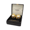 Chanel CC Gold Plated Faux Pearl and Strass Round Clip On Earrings Secondhand