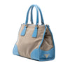 Prada Saffiano Trimmed Canvas Canapa Logo Double Zip Satchel Secondhand