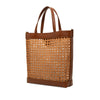 Saint Laurent Toy Rattan and Calfskin North South Shopping Tote Secondhand