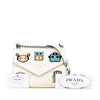 Prada Saffiano Cuir Monochrome Robot Patches Envelope Chain Flap Secondhand