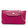 Prada Saffiano Trimmed Tessuto Chain Crossbody Secondhand
