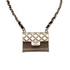 Chanel Gold Plated CC Quilted Flap Bag Pendant Necklace Secondhand