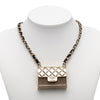 Chanel Gold Plated CC Quilted Flap Bag Pendant Necklace Secondhand