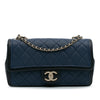 Chanel Medium Bicolor Calfskin Graphic Flap Secondhand