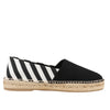 OFF-WHITE Stripes Flat Espadrillas in Black and White Diagonals, Size 37 EU Secondhand
