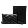 Secondhand Saint Laurent Quilted Chevron Leather Monogram Document Holder