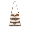 Miu Miu Striped Canvas Logo Drawstring Handbag Secondhand