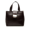 Ferragamo Croc Embossed Leather Vara Bow Handbag Secondhand
